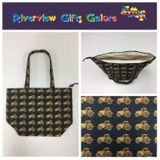 Large Tote Bag With Zip - Farmers Fighting Spirit - Tractors Large Tote Bag With Zip - Farmers Fighting Spirit - Tractors